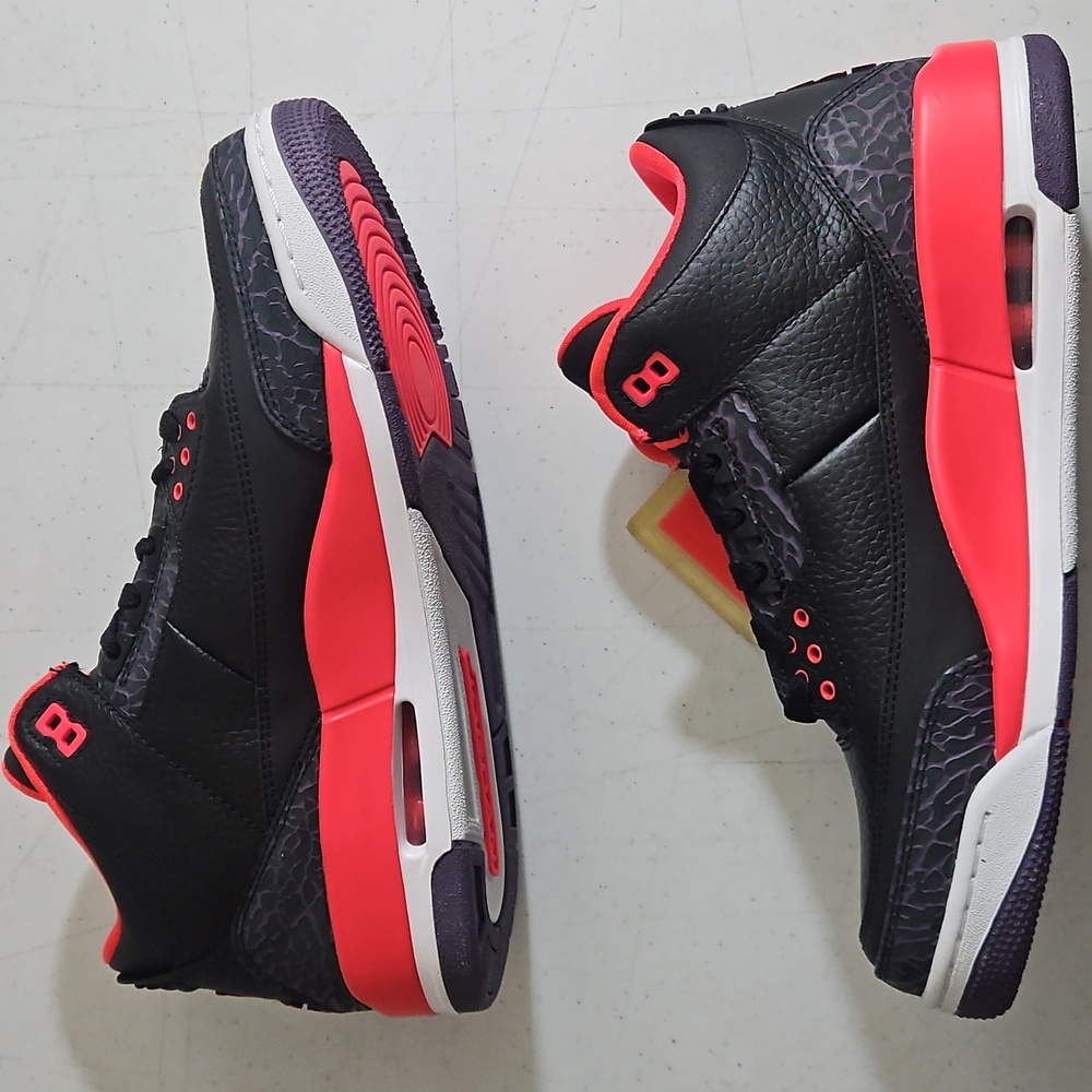 Nike Air Jordan 3 Retro Crimson MENS 9.5 W/BOX 🔥🔥🔥NWT RARE NEVER WORN🔥🔥🔥 - Picture 8 of 11
